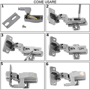 Luce LED a sensore per cerniere interne