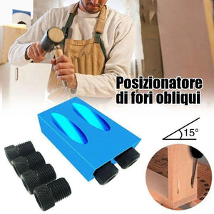 Posizionatore di punzoni per la lavorazione del legno