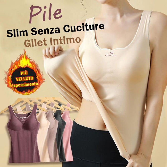 Gilet intimo slim senza cuciture in pile