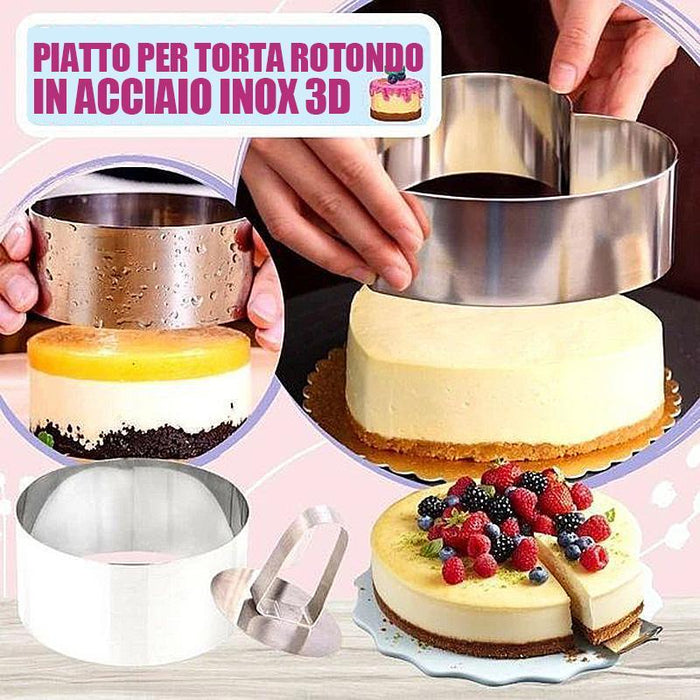 Stampi per torte rotonde 3D in acciaio inossidabile