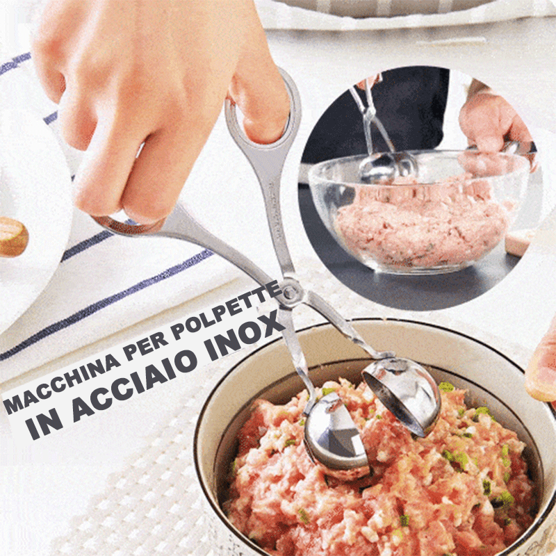 Macchina Per Polpette E Scavino Per Meloni In Acciaio Inox – Antiaderente 3,5 Cm – Manico Antiscivolo - 5