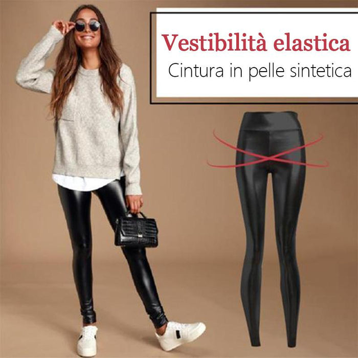 LEGGINGS IN ECOPELLE ELASTICIZZATA