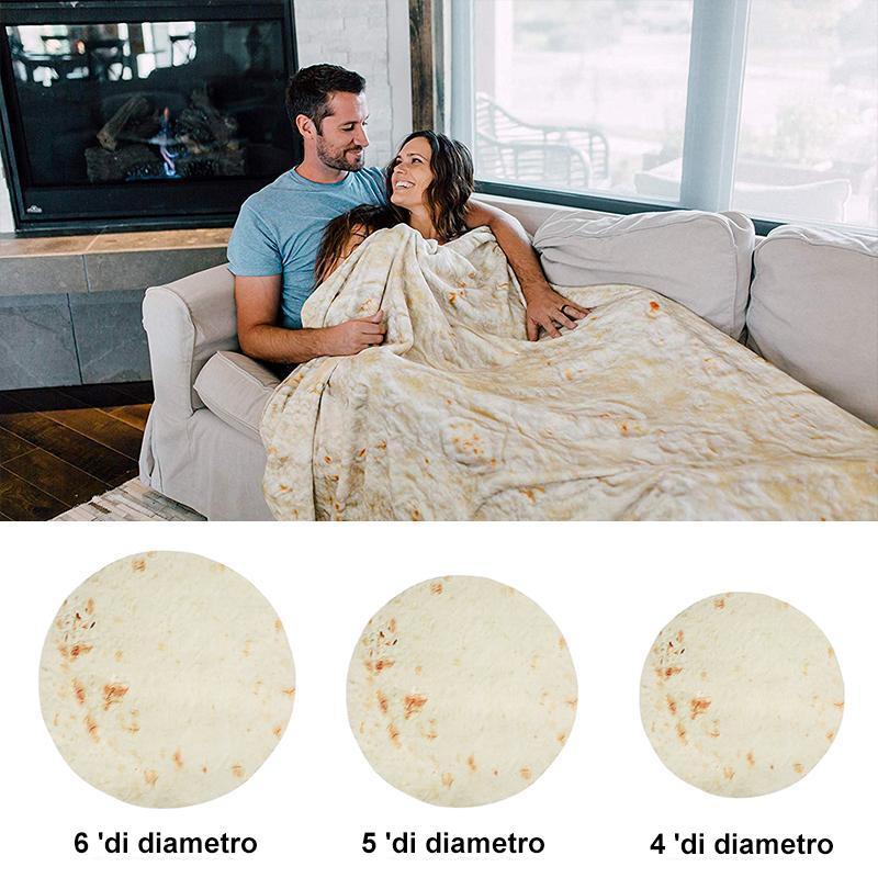 Coperta Burrito Double Face - Morbida E Accogliente - 160 Cm - Colore Giallo, Realistica