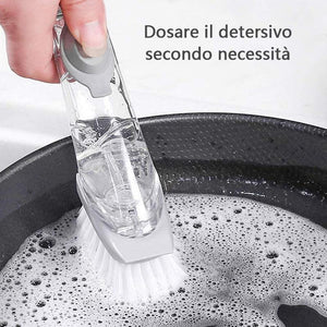 Spazzola per lavastoviglie 3 in 1 con dosatore detersivo