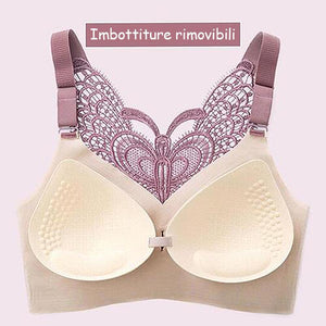 Reggiseno senza spalline con ricamo a farfalla