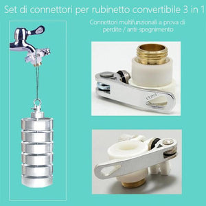 Set di connettori per rubinetti 3 in 1