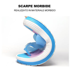 Pantofole infradito morbide arcobaleno da donna