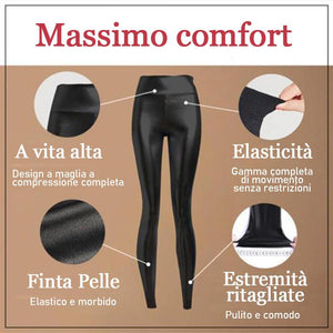 LEGGINGS IN ECOPELLE ELASTICIZZATA