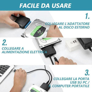 Cavo adattatore da USB 3.0 a SATA per unità HDD / SSD da 2,5 "/ 3,5"