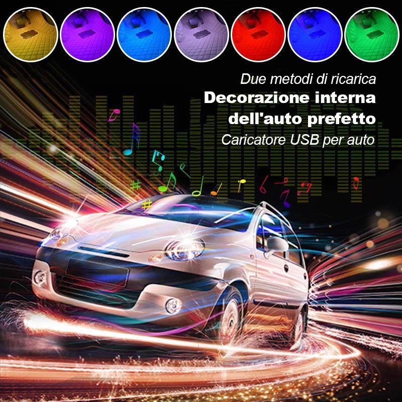 Striscia LED Auto -Gaoni Luci LED Interne per Auto con 48 LED RGB, 4 Striscia LED Auto -Gaoni Luci LED Interne per Auto con 48 LED RGB, 4