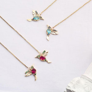 Orecchini eleganti da donna con strass colibrì