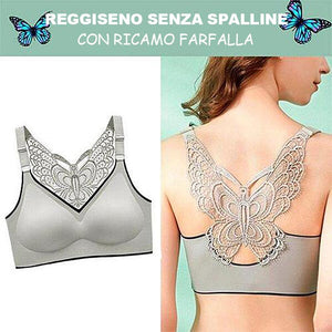 Reggiseno senza spalline con ricamo a farfalla