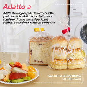 Clip per snack per sacchetti di alimenti freschi