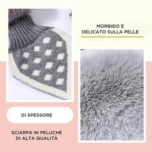 Sciarpa di peluche spessa all-in-one