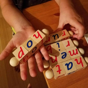 Blocchi di Lettura Fonetica Educativa Alfabetica in Legno per Alfabeto