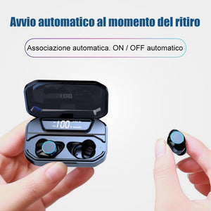 Auricolare Bluetooth wireless impermeabile, nero