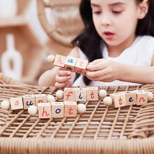 Blocchi di Lettura Fonetica Educativa Alfabetica in Legno per Alfabeto