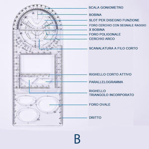 Righello Geometrico Multifunzionale