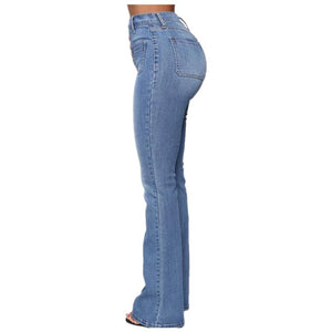 Jeans skinny a vita alta con abbottonatura